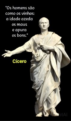 an image of a statue with the words cicero in spanish and english on it