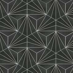 an abstract black and white wallpaper design with lines in the center, on a dark background