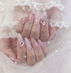 Pretty Pink Princess, Korean Nails, Really Cute Nails, Nail Cuticle, Girls Nails, Dream Nails