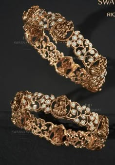 Single Bangle Designs Gold Latest, Bangles Jewelry Designs Gold Latest, Single Bangle Designs Gold, Kankanalu Gold Designs Latest, Latest Gold Bangles For Women, Gold Bangles Design Latest, Temple Jewellery Earrings, Stone Bangles