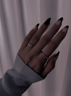 Almond Shape Nails, Simple Acrylic Nails, Classy Acrylic Nails, Nails Aesthetic, Dark Nails, Nail Swag, Glam Nails