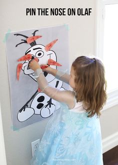 Frozen Party Ideas - Pin the Nose on Olaf - How cute!! Get all the craft supplies needed via #FlyingKalie: http://stores.ebay.com/FlyingKalie Pin The Nose On Olaf, Frozen Party Ideas, Disney Frozen Birthday, Elsa Birthday