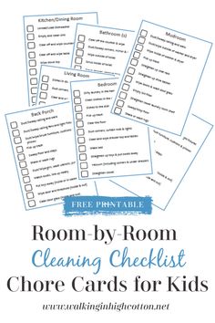 printable room by room cleaning checklist for kids