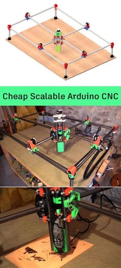 an image of a table with some tools on it and the words cheap scalable arduo cnc