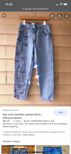 Custom Denim, Painted Denim, Bermuda Shorts, Levi Jeans, Womens Shorts, Pants, Trousers