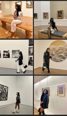 Collage of Black Women dressed up in museums Baddie Museum Outfit, Art Museum Aesthetic Poses, Museum Pose Ideas Aesthetic, Art Gallery Inspo Pics, Museum Night Outfit, Posing In Museum, Museum Birthday Photoshoot, The Getty Museum Outfit