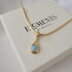 Blue opal pendant necklace. Wear it on it's own or layer it.  Pendant details:  * Finish: non tarnish gold filled, opal stone * Measurements: 0.4' inch W 1' inch H Chain: non tarnish gold filled Every item comes with vegan leather pouch for safe jewelry storing. Mark your order as a gift and we will add branded jewelry box at no extra cost GOLD FILLED Tarnish Resistant. Hypoallergenic. Long Lasting. Gold filled is affordable alternative to solid gold. Hypoallergenic - sensitive skin friendly. Wi Gold Opal Teardrop Pendant Necklace, Gold Teardrop Opal Necklace, Gold Opal Teardrop Necklace, Minimalist Gold Opal Necklace, Blue Opal Necklace, Opal Pendant Necklace, Extreme Heat, Solid Gold Jewelry