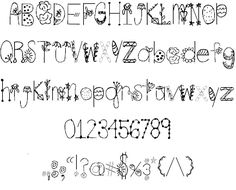 the upper and lower letters are drawn in black ink with numbers on them, as well as