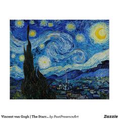 the starry night is shown in this painting