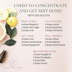 Essential Oil Recipes Diffuser, Focus Essential Oil, Essential Oils Focus, Doterra Diffuser, Work And Study