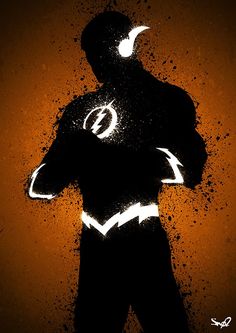 an image of a man in black and orange with the flash symbol on his chest