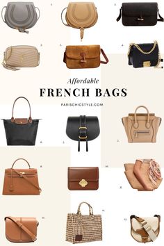 These French handbags are perfect for work, any occasion, travel, streetstyle accessories. Cute bags yet classic, chic, & unique. These affordable French designer bags make a great gift for any woman that loves stylish crossbody bags, handbags, Parisian style, & French style & is looking for classic, elegant designs with timeless appeal. Parisian bags, French bags, French tote bags, French backpack bags, Paris Chic Style. #frenchbags #frenchhandbags #parisianbags #parischicstyle #crossbodybags French Tote Bag, French Handbags, Best Crossbody Bags, Crossbody Bags For Travel, Girls Handbags, Elegant Bags, Purse Brands, Cheap Bags