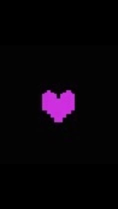 an image of a pixel heart in the middle of black background with pink and purple colors