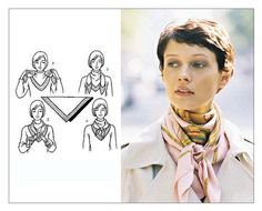 Scarves Diy, Square Scarf Tying, Scarf Hermes, Wearing A Scarf, Head Scarf Tying, Scarf Tutorial