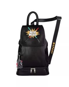 a black backpack with the words star wars written on it