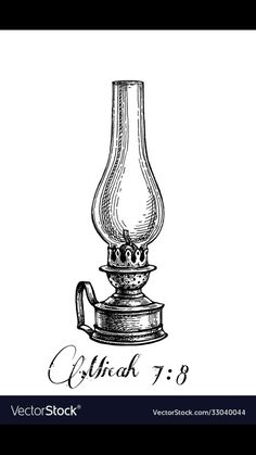 an old fashioned oil lamp with the word gift on it