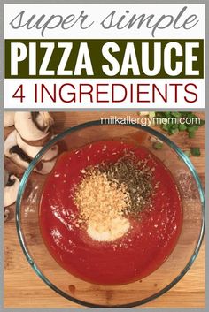 the cover of super simple pizza sauce 4 ingredients