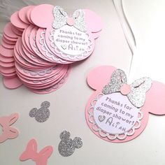 pink and silver minnie mouse party favors