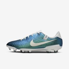 the nike vapor soccer shoe in blue and white is on sale for $ 599