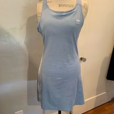 Size Medium Adorable Adidas Tennis Dress Casual Light Blue Mini Dress, Adidas Cotton Summer Dress, Adidas Cotton Dress For Summer, Summer Cotton Adidas Dress, Summer Cotton Dress By Adidas, Adidas Sleeveless Spring Dresses, Casual Blue Mini Dress For Daywear, Casual Light Blue Mini Dress For Daywear, Adidas Fitted Mini Dress