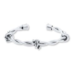 Styled in stainless steel, this men's cuff bracelet is fashioned in the shape of barbed wire for a distinctive look. Wire Cuff Bracelet, Mens Cuff Bracelets, Barb Wire, Gifts For Guys, Wire Cuff, Mens Cuff, Jewelry Advice, Kay Jewelers, White Bracelets