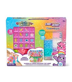 the play - doh care bears craft kit is packaged in a pink package with plastic beads