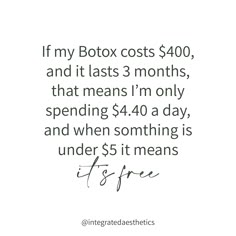 Girl math 💁🏻‍♀️ .  .  .  .  .  #botoxjokes #botoxmemes #injectormemes #wrinklememes #funnyquote #botox #botoxinjections #botoxinjector #xeomin #dysport #wrinklerelaxer #expertinjector #boardcertified #wrinklereducers #wrinklerelaxers #houstonbotox #springtxbotox #springbotox #integratedaesthetics #springtexas #thewoodlands #springtx #thewoodlandstx #aestheticmedicine #medspa #springtxmedspa #aesthetics #houstonmedspa #medspahouston #injectorhumor Botox Marketing Ideas, Botox Humor, Med Spa Quotes, Wrinkles Quotes, Botox Funny, Medspa Aesthetic, Cosmetics Quotes, Medspa Marketing, Botox Quotes