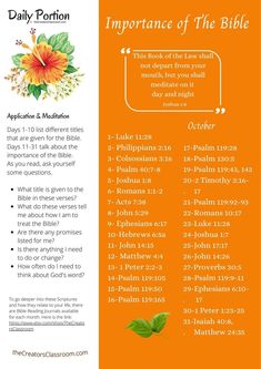 Photo of the free October Bible reading plan about the importance of the Bible. October Bible Reading Plan, Free Bible Reading Plan, Topical Bible Reading Plan, Bible Reading Plans, Teen Bible Study, Christian Studies, Scripture Writing Plans, Scripture Memorization, Bible Topics