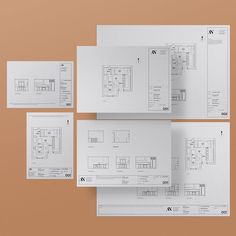 four diagrams are shown on top of each other in the shape of an architectural drawing