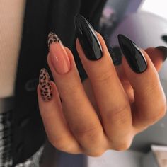 Black Leopard Print Nails, Wallpaper Fall, Hello Nails, Sassy Nails, Print Nails, Fall Acrylic Nails, Autumn Nails