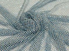 Iridescent Rhinestones Fabric on Light Blue Stretch Net Fabric, Spandex Fish Net With Crystal Stones Sold by the Yard - Etsy Rhinestone Fabric, Fabric Fish, Dancer Wear, Festival Outfits Rave, Fishnet Dress, Outfits Rave, Fish Net, Mermaid Costume, Net Fabric