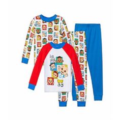 Product Features Set Includes 2 Tops, 2 Pants Tops: Crewneck, Long Sleeves, Ribbed Cuffs Pants: Elastic Waistband, Ribbed Cuffs Fabric & Care Cotton Machine Wash Pajamas Comfy, Cotton Pajama Sets, Pj Pants, Cuffed Pants, Wearable Blanket, Cotton Pyjamas, Kids Store, Kids Pajamas, Baby & Toddler Clothing