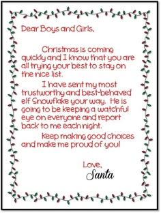 a christmas card with the words dear boys and girls