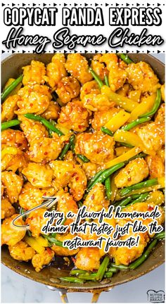 copycat Panda Express, honey sesame chicken, chicken dinner, Asian chicken recipe Crispy Honey Sesame Chicken, Panda Express Sesame Chicken Recipe, Honey Sesame Chicken Panda Express, Recipes Using Chicken Nuggets, Panda Express Chicken, Panda Express Honey Sesame Chicken, Sesame Glaze, Pan Fried Chicken Tenders, Walnut Chicken Recipe