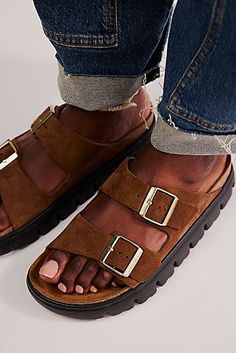 Arizona Big Buckle High Shine Birkenstock Sandals | Free People Earthy Outfits, Woven Sandals, Woven Wrap, Wrap Sandals, Chunky Sandals