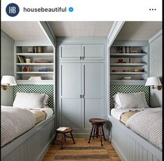 Bunks For Small Rooms, Boys Basement Bedroom, Bunk Bed Kids Room, Chic Small Bedroom, Diy Small Bedroom, Carolina Beach House, North Carolina Beach House, Bungalow Inspiration, Small Bedroom Decor Ideas