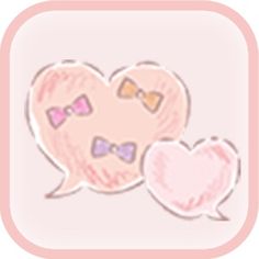 two hearts with bow ties and speech bubbles