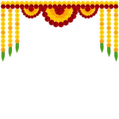 a white background with red, yellow and green beads hanging from it's sides