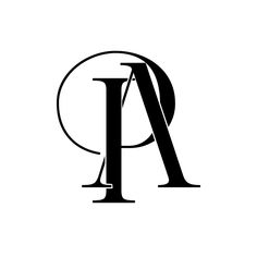 the letter p is made up of two letters, one in black and white with an oval