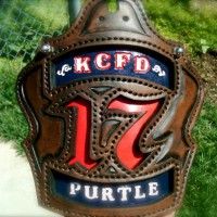 a brown and blue sign that says kcfcd turtle on it's side