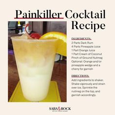 an advertisement for a cocktail recipe on a table