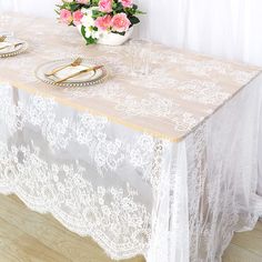 PRICES MAY VARY. √ LACE TABLECLOTH RECTANGle: White lace tablecloth has beautiful flower vintage embroidered lace, adds extra elegance to your wedding party tablecover √ SIZE OF LACE TABLE CLOTHs: Width 60 inch x length 120 inches (10 feet) lace tablecloth rectangular. √ ELEGANT OF LAEE TABLECLOTH: Dress up tables with this elegant lace tablecloth 60x120. With its see-through design, it's perfect for wood tables or as an accent over a solid tablecloth. soft touch High Quality LACE both Comfortab