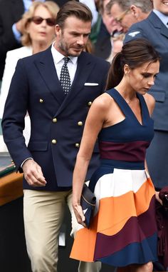 David Beckham Style, Victoria And David, Suit Fit Guide, Suit Combinations, David And Victoria Beckham, Dress Shirt And Tie, Stylish Couple, Mens Fashion Suits