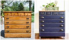 two different types of dressers side by side