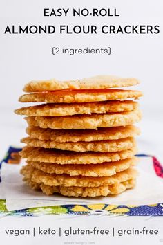 an image of almond flour crackers stacked on top of each other