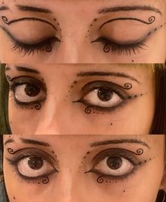 #eyeliner #goth #gothic #alt #alternative #graphic Cool Goth Eyeliner, Eyeliner Dots Under Eye, Goth Winged Eyeliner, Eyeliner Styles Alt, Brown Alt Makeup, Alt Eye Makeup Looks, Crazy Graphic Liner, Alt Makeup Products, Alternative Graphic Liner