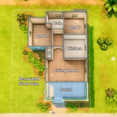 an overhead view of a floor plan for a house in the game simulator