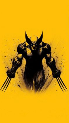 the wolverine poster is shown in black and yellow