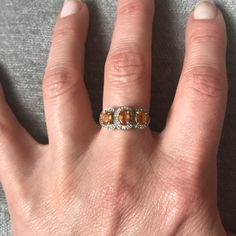 Vintage Setting, Spessartite Garnet, 5 Rings, Garnet Ring, Ring Color, Gold Orange, Garnet Rings, Orange Gold, Stone Settings