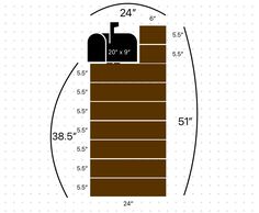 a diagram showing the height and width of a brick wall